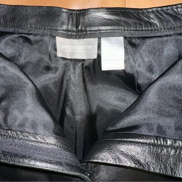 Genuine Lambskin Leather pants slacks Liz Claiborne collection Y2K size 4 - Picture 8 of 11